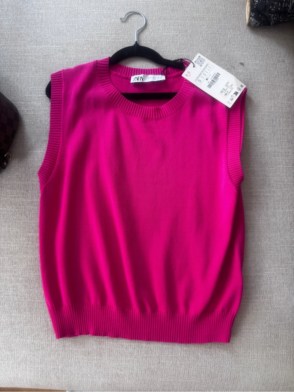 Zara Bright Fuchsia Sleeveless vest sleeveless tank fuschia